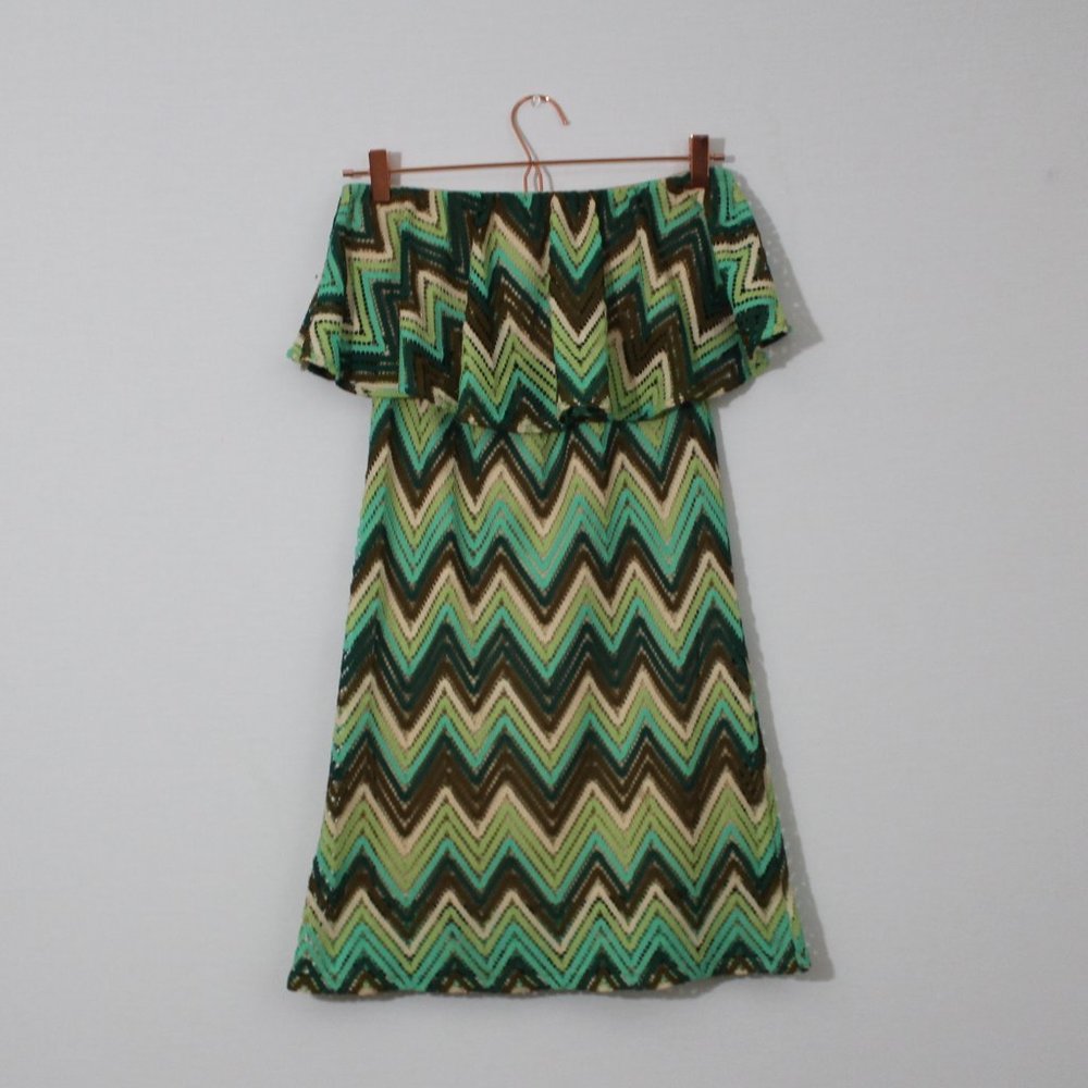 💥⬇️$20 Judith March Green Strapless Crochet Dress